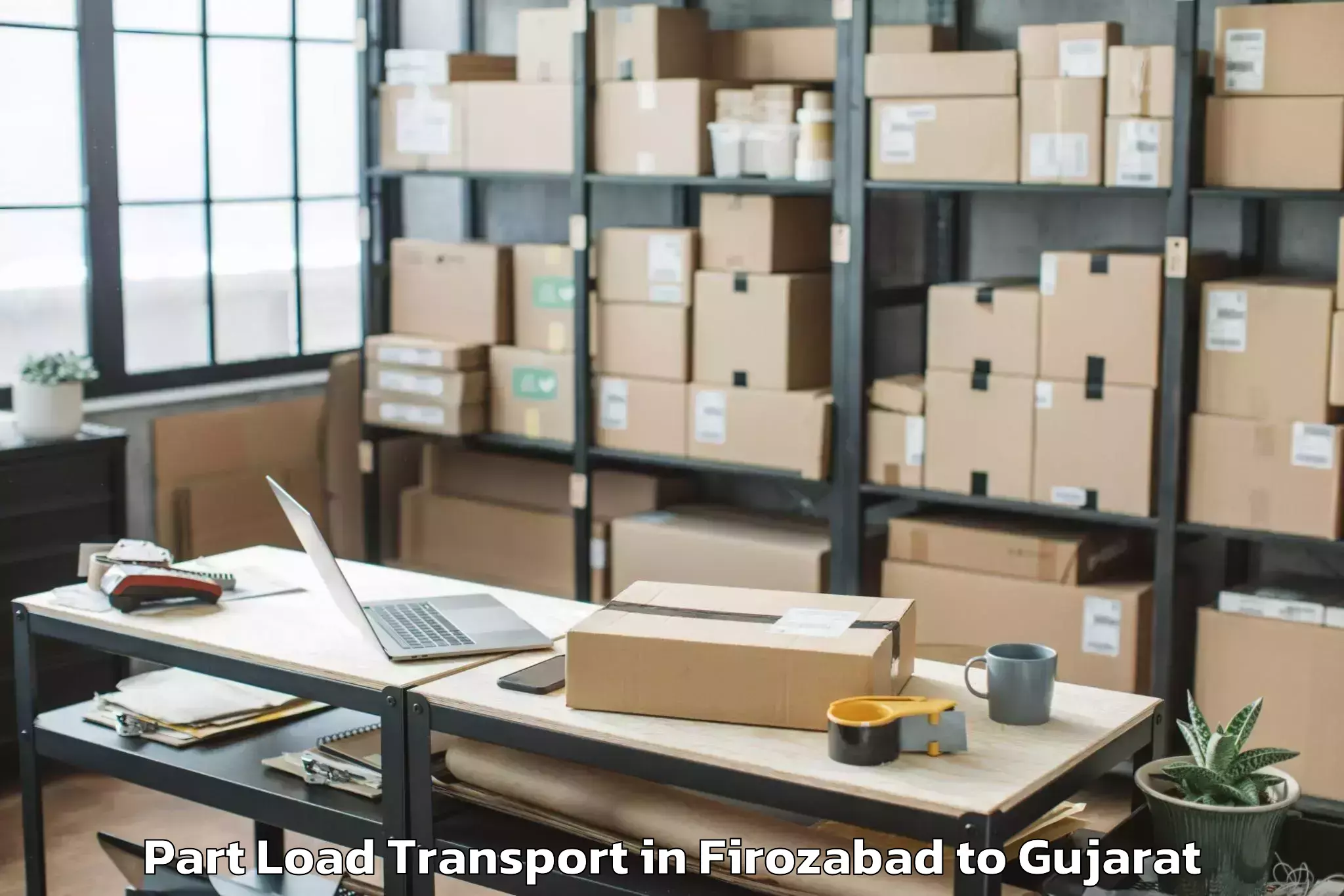 Top Firozabad to Sagbara Part Load Transport Available